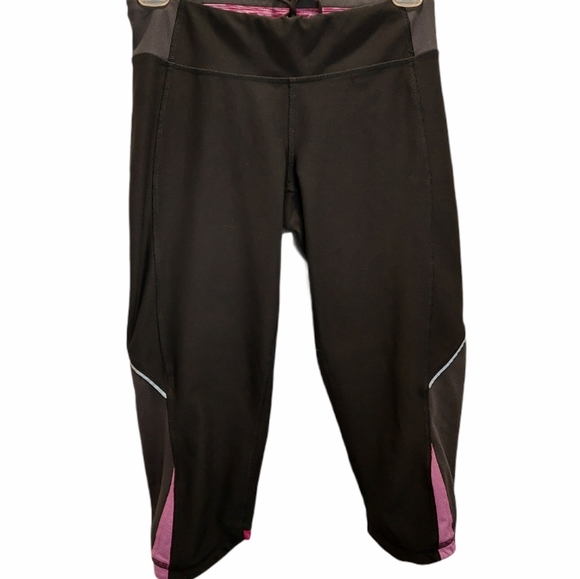 Lucy Women's Size XS Capri Leggings Athletic lucytech Black Pink - Picture 1 of 8
